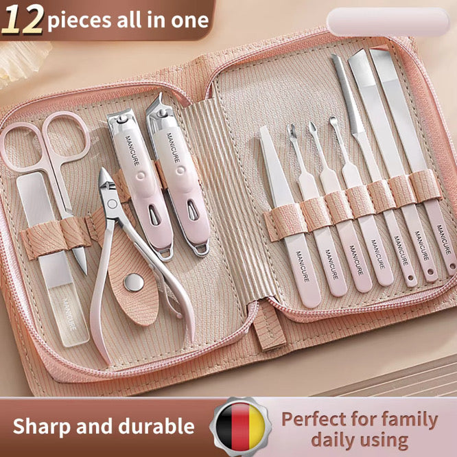 Profesjonalny zestaw do manicure i pedicure Premium 12 szt. - Wyprodukowano w Niemczech | BESTSELLER